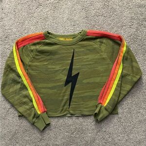 Aviator Nation
Camo Print Bolt Cropped Sweatshirt size S
